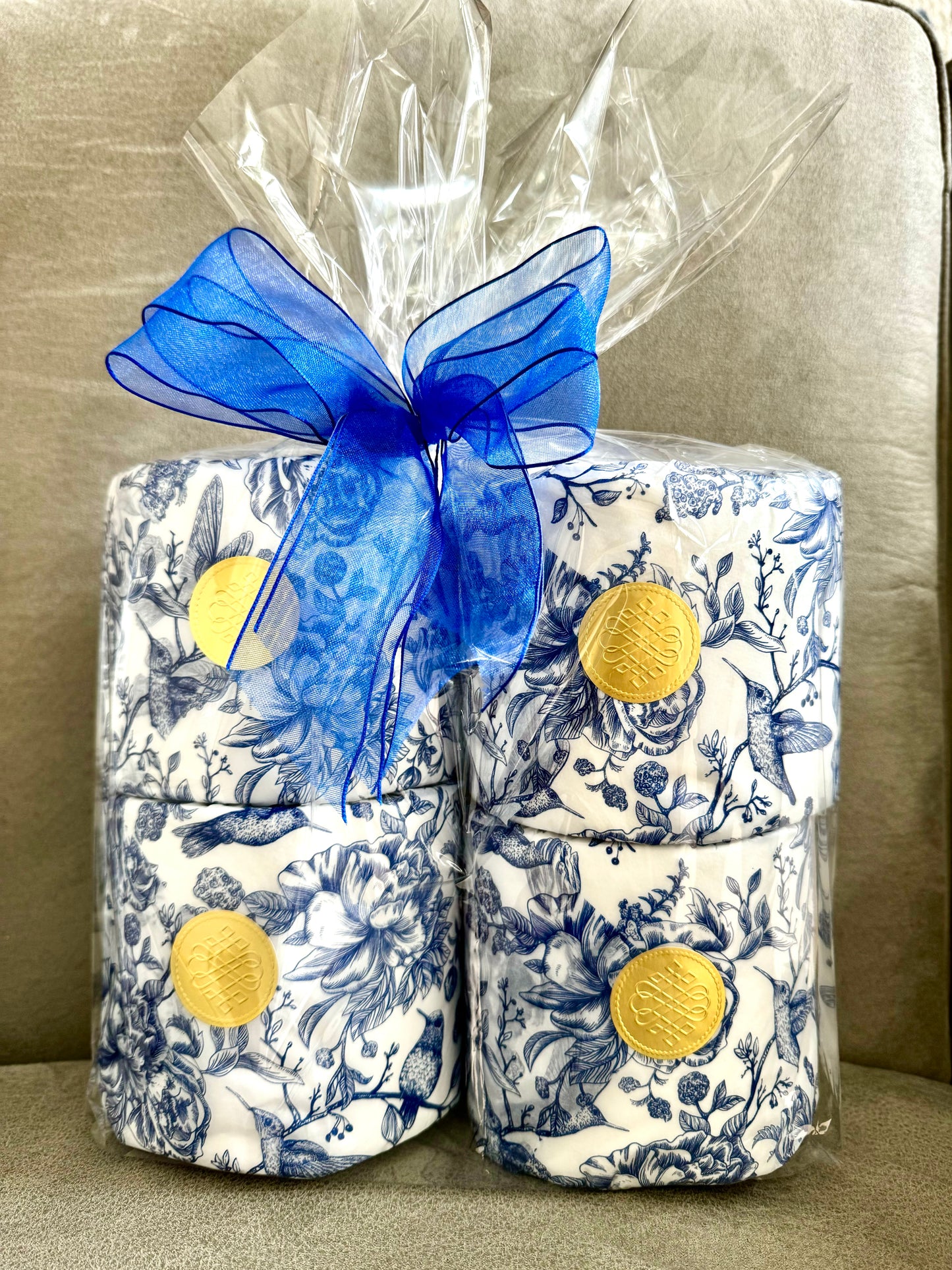 Hummingbird Blue Bathroom Toilet Tissue Gift Set