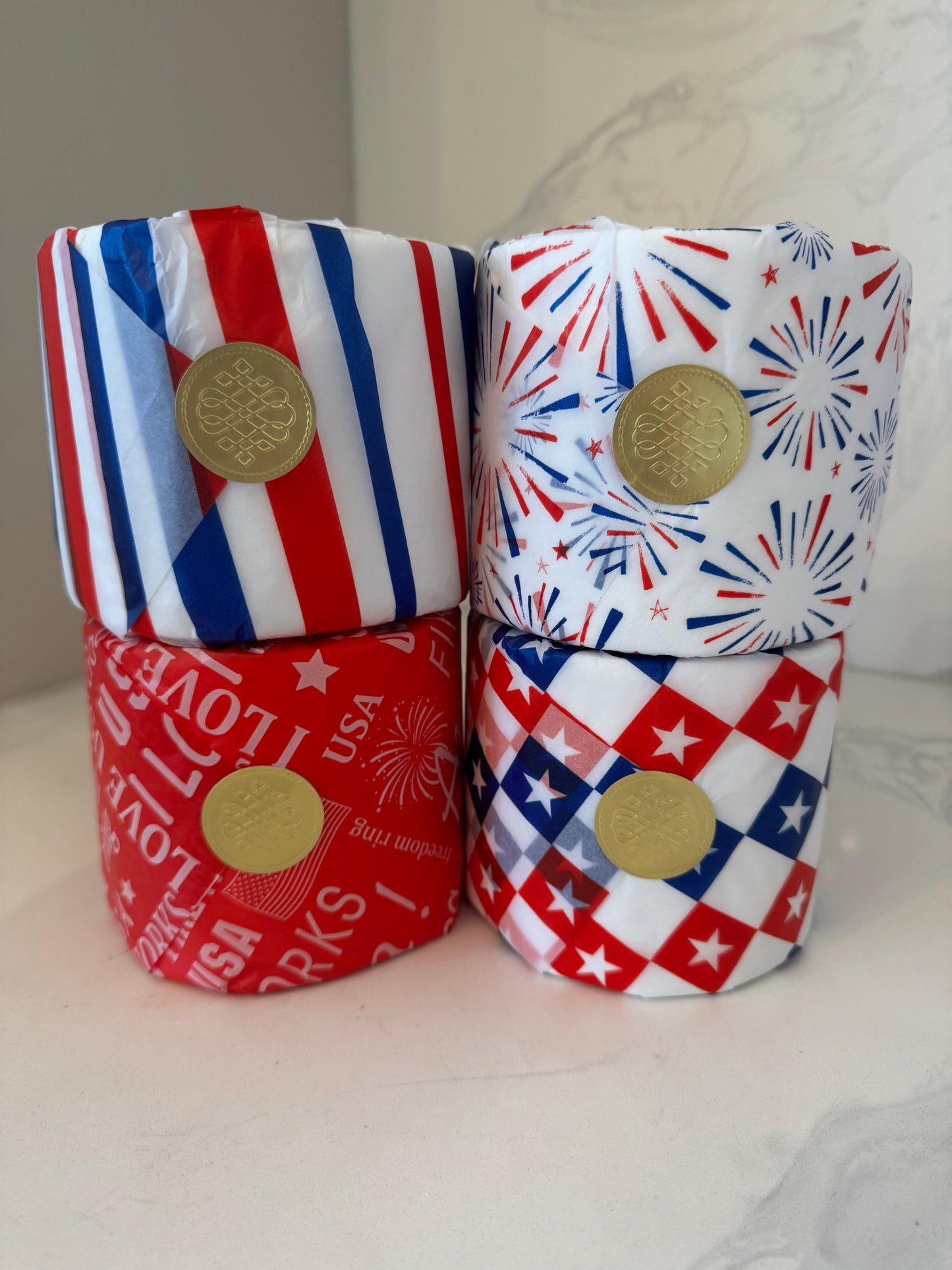 Patriotic July 4th USA Wrapped Toilet Tissue