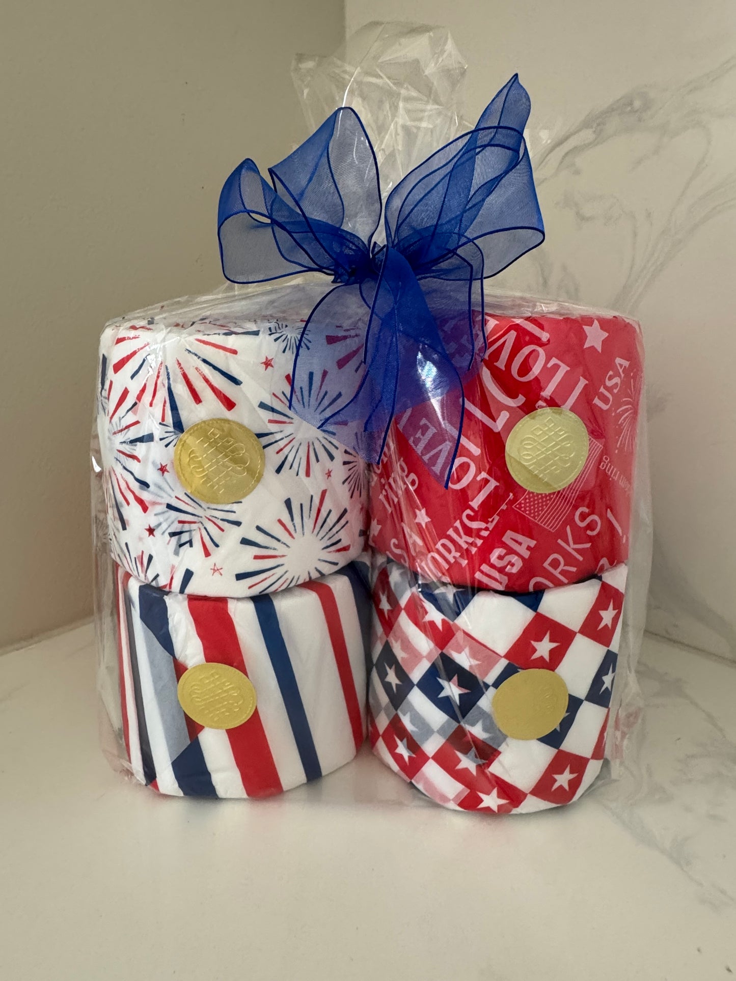 Patriotic July 4th USA Wrapped Toilet Tissue