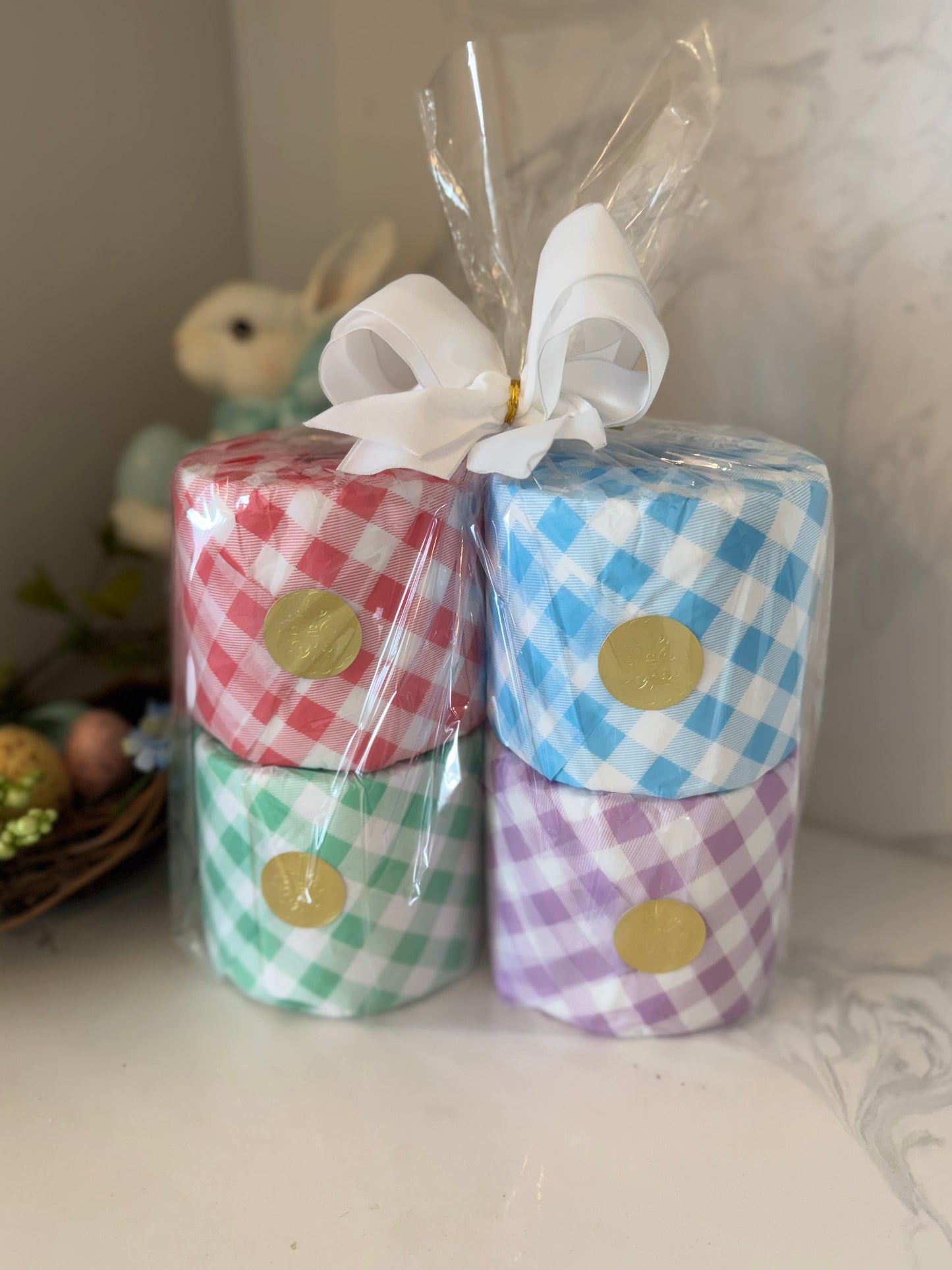 Spring Gingham Pastel Bathroom Tissue