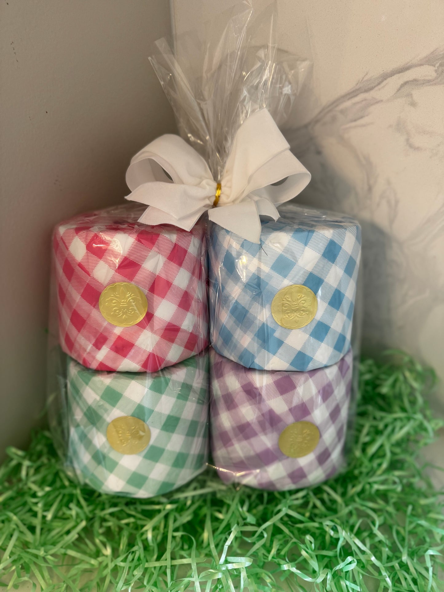 Spring Gingham Pastel Bathroom Tissue