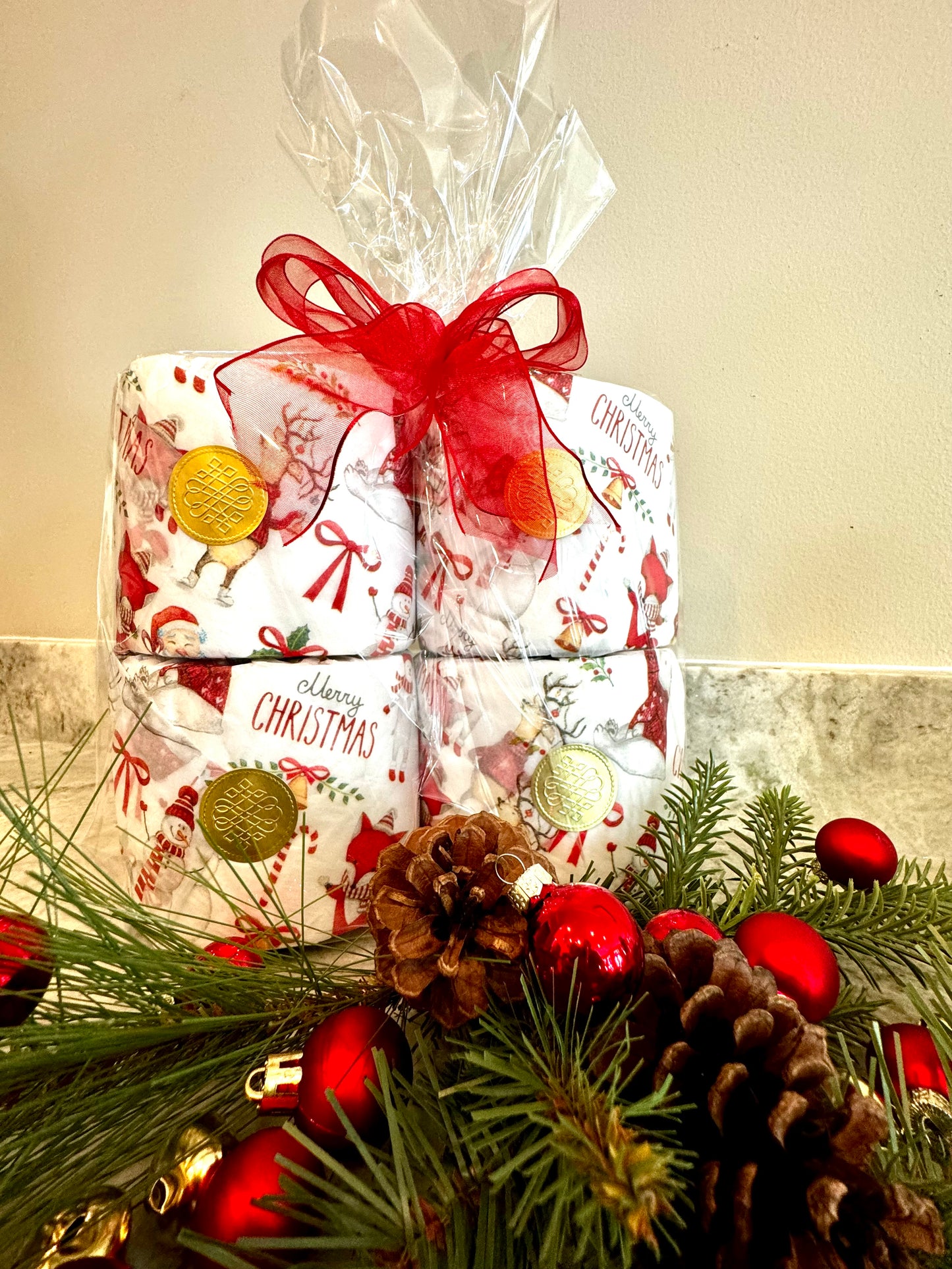 Whimsical Christmas Bathroom Toilet Tissue Gift Set